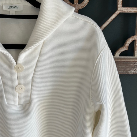 Haven Well Within NWOT Women's Off-White Button-Up Tunic - Picture 6 of 11